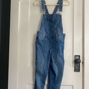 Divided skinny jean overalls
